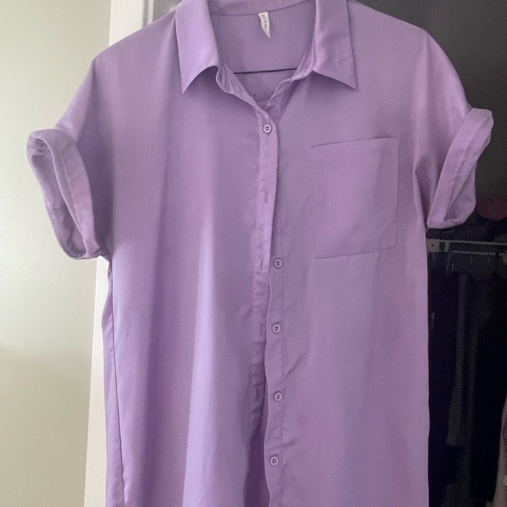 WOMen's Lavender Button-Down Shirt